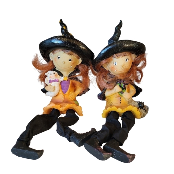 Halloween Shelf Sitters Candle Holders Witch, Frankenstein, Skeleton Set of 4 - Picture 5 of 10